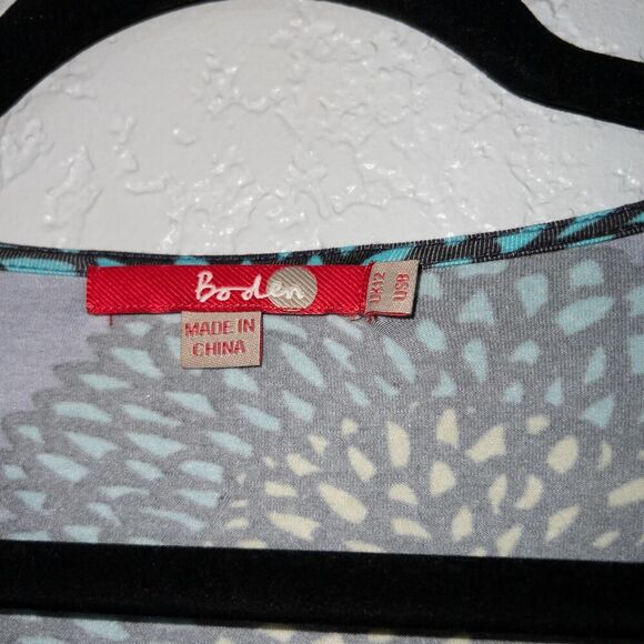 Boden Blue Abstract Flower Printed Y2K Tunic Dress‎ Size 8 - Picture 3 of 6